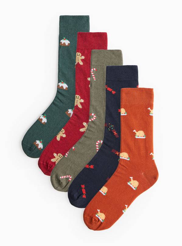 Novelty Christmas Ankle Socks 5 Pack 9-12